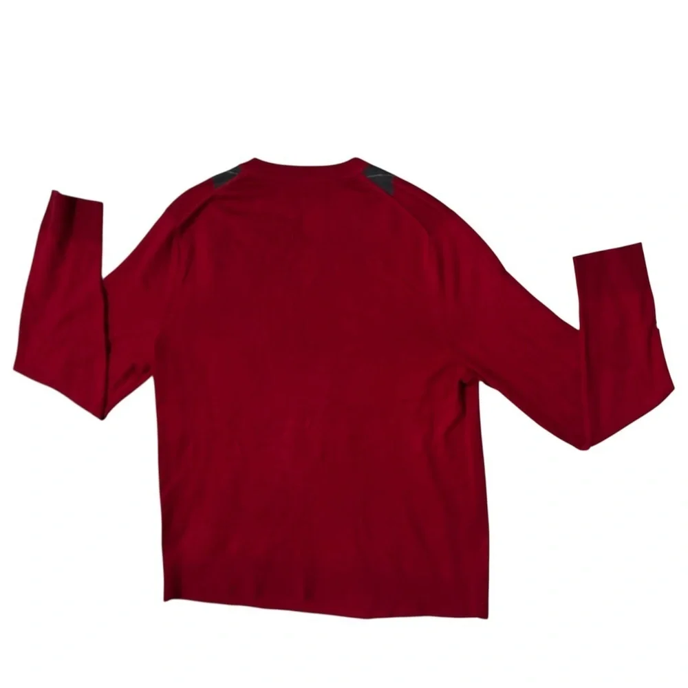 BANANA REPUBLIC Men’s Red and Gray Argyle V-Neck Sweater